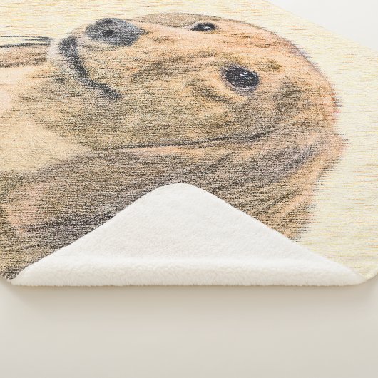 Couverture Sherpa Dachshund (Longhaerien) Peinture - Art Chien origi (3/4)
