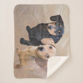 Couverture Sherpa Dachshund (Smooth) Peinture - Art Chien original (Devant)