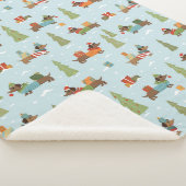 Couverture Sherpa Dachshunds festifs dans le Motif de neige (3/4)