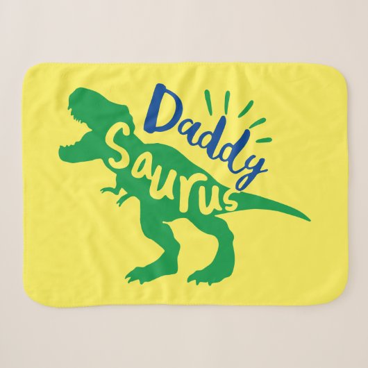 Couverture Sherpa Daddy Saurus T-Rex Silhouette (Devant (Horizontal))