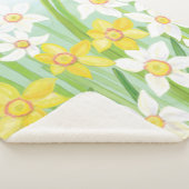 Couverture Sherpa Daffodiques à ressort blanc et jaune (3/4)