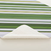 Couverture Sherpa Daisy d'été blanche et verte rayée (3/4)