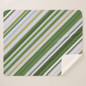 Couverture Sherpa Daisy d'été blanche et verte rayée (Devant (Horizontal))