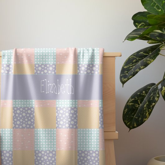 Couverture Sherpa Daisy Dream Pastel Patchwork