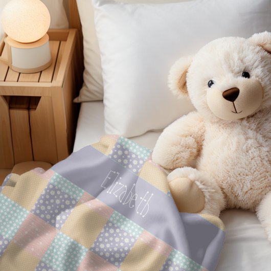 Couverture Sherpa Daisy Dream Pastel Patchwork