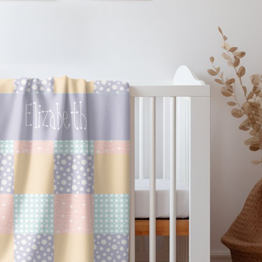 Couverture Sherpa Daisy Dream Pastel Patchwork