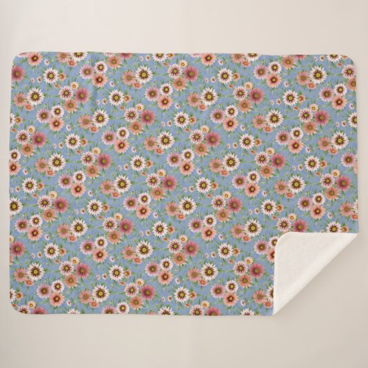 Couverture Sherpa Daisy Floral (Devant (Horizontal))