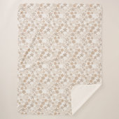 Couverture Sherpa Daisy Flowers Beige Floral Aesthetic Ditsy Tan (Devant)