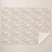 Couverture Sherpa Daisy Flowers Beige Floral Aesthetic Ditsy Tan (Devant (Horizontal))