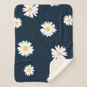 Couverture Sherpa Daisy On Blue Motif (Devant)