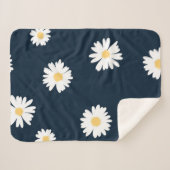 Couverture Sherpa Daisy On Blue Motif (Devant (Horizontal))