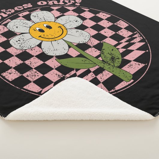 Couverture Sherpa Daisy rétro des années 70 | Good Vibes uniquement (3/4)