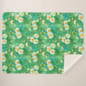 Couverture Sherpa Daisy Whispers – Watercolor Meadow Pattern (Devant (Horizontal))