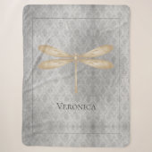 Couverture Sherpa Damas de libellule d'or (Devant)