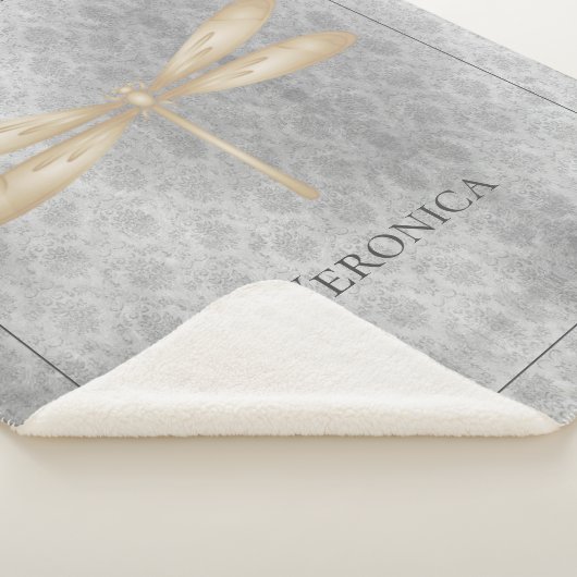 Couverture Sherpa Damas de libellule d'or (3/4)