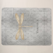 Couverture Sherpa Damas de libellule d'or (Devant (Horizontal))