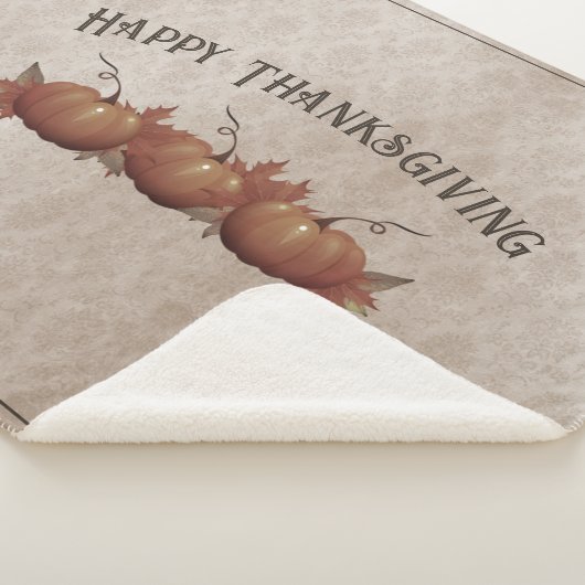Couverture Sherpa Damask, Citrouille de Thanksgiving (3/4)
