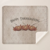 Couverture Sherpa Damask, Citrouille de Thanksgiving (Devant (Horizontal))