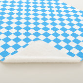 Couverture Sherpa Damier bleu clair classique (3/4)