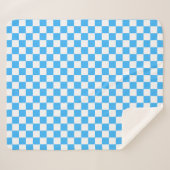 Couverture Sherpa Damier bleu clair classique (Devant (Horizontal))