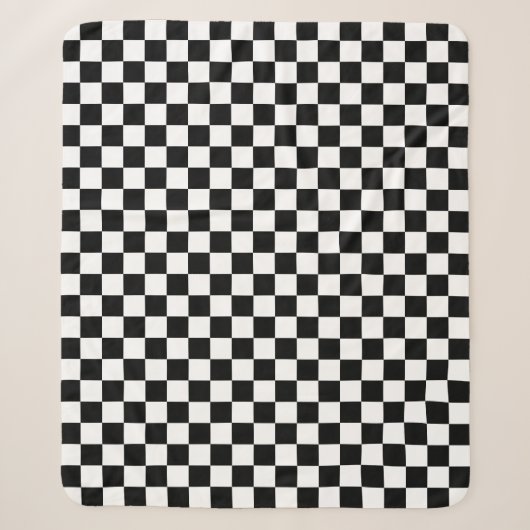 Couverture Sherpa Damier noir classique (Devant)