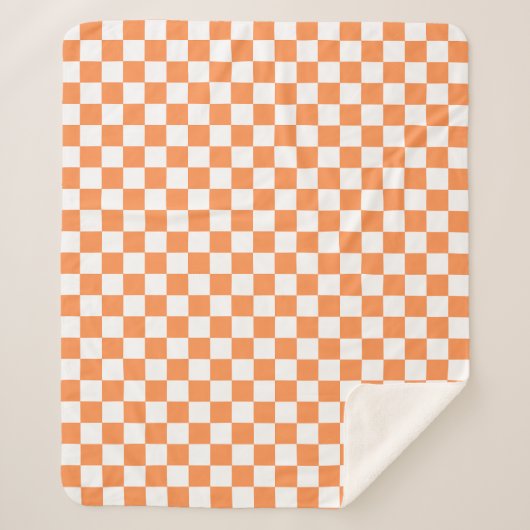 Couverture Sherpa Damier orange visuel classique (Devant)