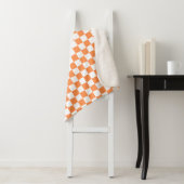 Couverture Sherpa Damier orange visuel classique (En situation)