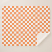 Couverture Sherpa Damier orange visuel classique (Devant (Horizontal))