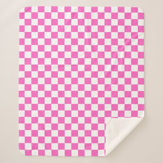 Couverture Sherpa Damier rose visuel classique (Devant)
