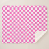 Couverture Sherpa Damier rose visuel classique (Devant (Horizontal))