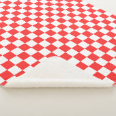 Couverture Sherpa Damier rouge visuel classique (3/4)
