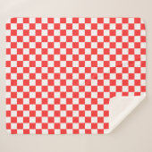 Couverture Sherpa Damier rouge visuel classique (Devant (Horizontal))
