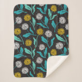 Couverture Sherpa Dandelion de printemps Fleurs et design Feuille (Devant)