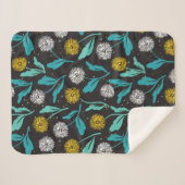 Couverture Sherpa Dandelion de printemps Fleurs et design Feuille (Devant (Horizontal))
