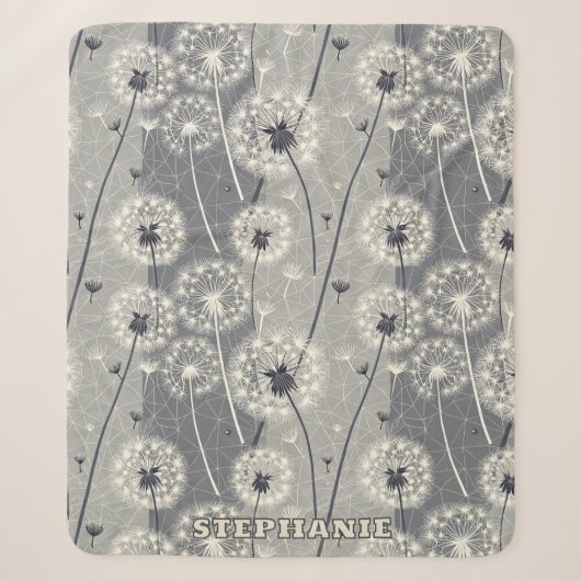 Couverture Sherpa Dandelion monochrome moderne (Devant)