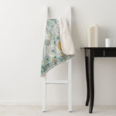 Couverture Sherpa Dandelion Whimsical - Jaune, Blanc & Turquoise (En situation)