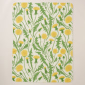 Couverture Sherpa Dandelions, vert, jaune et blanc (Devant)