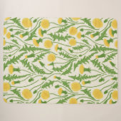 Couverture Sherpa Dandelions, vert, jaune et blanc (Devant (Horizontal))