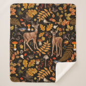 Couverture Sherpa Dans les bois / Cerf d'automne sur noir (Devant)
