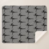 Couverture Sherpa Danse de ballet de filles Silhouette gris noir (Devant (Horizontal))