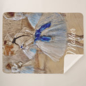 Couverture Sherpa Danseur de Dega avec ruban bleu (Devant (Horizontal))
