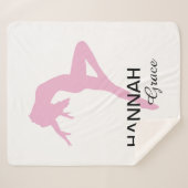 Couverture Sherpa Danseur de jazz rose personnalisé (Devant (Horizontal))