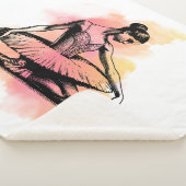 Couverture Sherpa Danseuse de ballet dansant en couleur (3/4)
