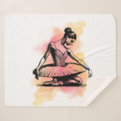 Couverture Sherpa Danseuse de ballet dansant en couleur (Devant (Horizontal))
