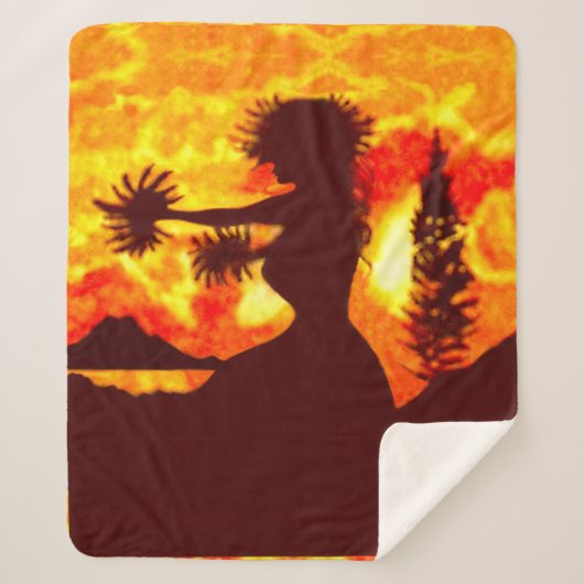 Couverture Sherpa Danseuse de hula (Devant)