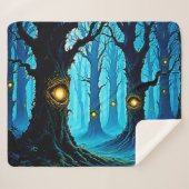 Couverture Sherpa Dark Fantasy Eyeball Forest Design (Devant (Horizontal))