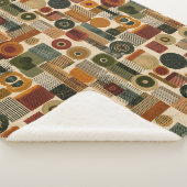 Couverture Sherpa Dark Mid Century Geometric Pattern (2) (3/4)