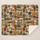 Couverture Sherpa Dark Mid Century Geometric Pattern (2) (Devant (Horizontal))