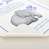 Couverture Sherpa Date de baptême personnalisée Baby Blue Elephant (3/4)