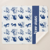 Couverture Sherpa Dauphin, baleines et pingouins (Devant (Horizontal))